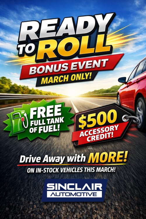 Ready to Roll this month at Sinclair Automotive